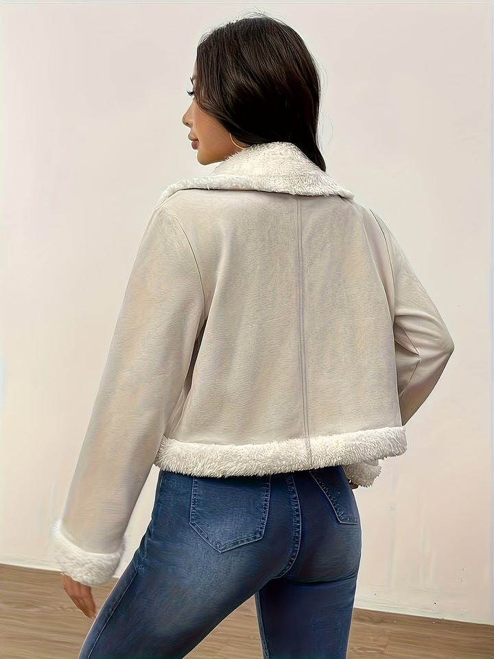 Eryka - Veste en Simili Cuir À Manches Longues