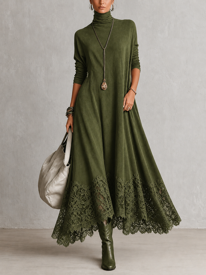 Albria - Robe Longue à Manches Longues Style Vintage