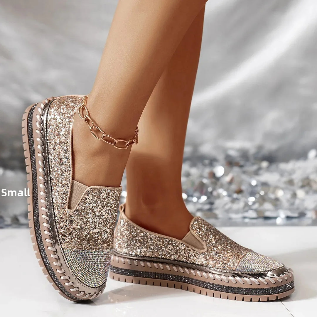 Lizka - Mocassins à Semelle Compensée Avec Paillettes et Strass