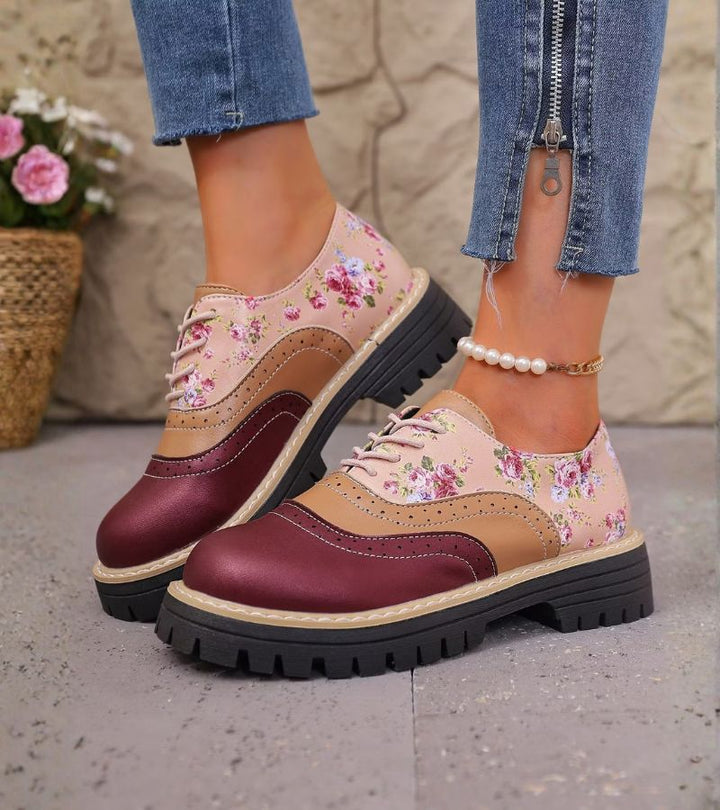 Kiela - Chaussures Oxford À Motif Floral Et Semelle À Crampons Épais