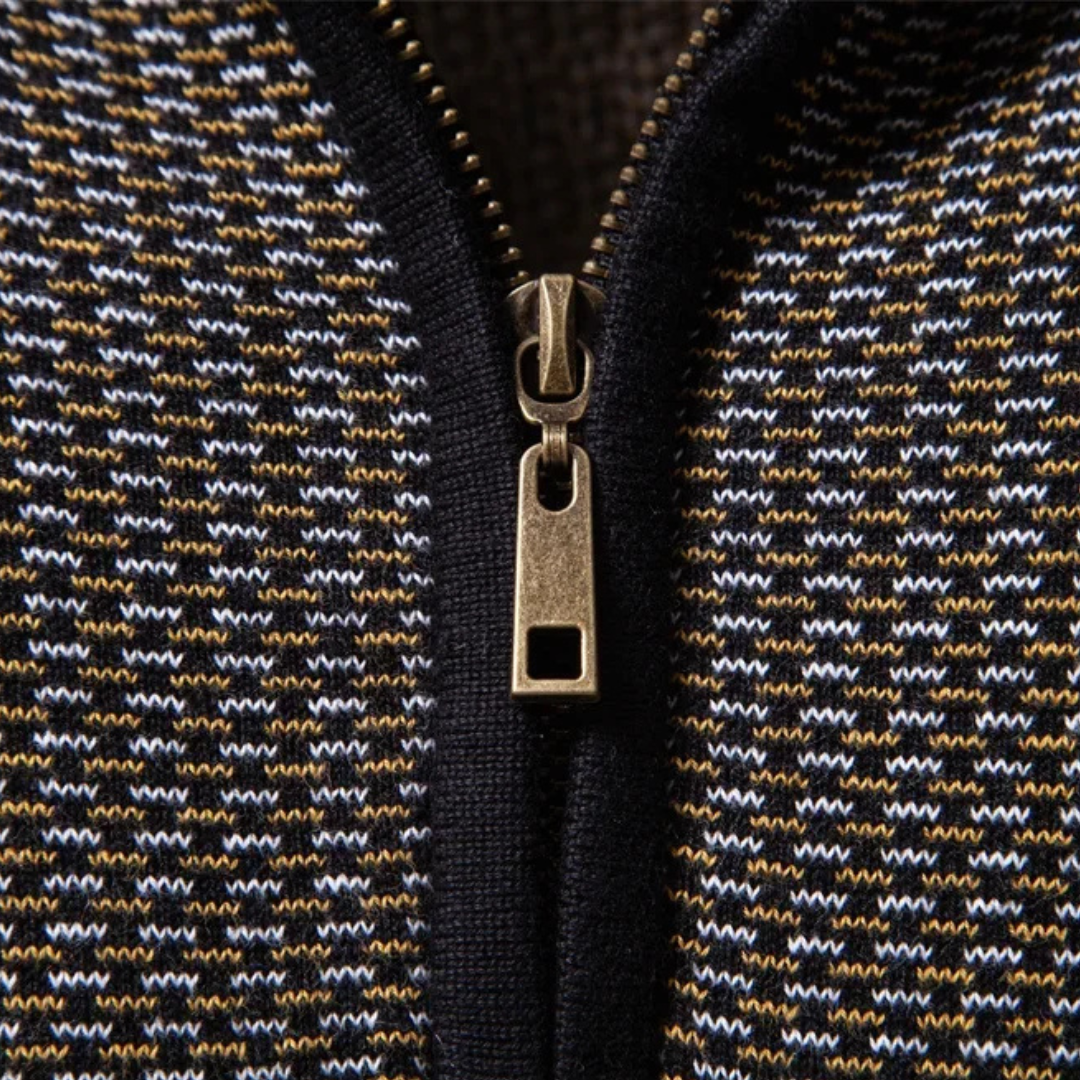 Limman - Pull en Maille Jacquard À Demi-Zip