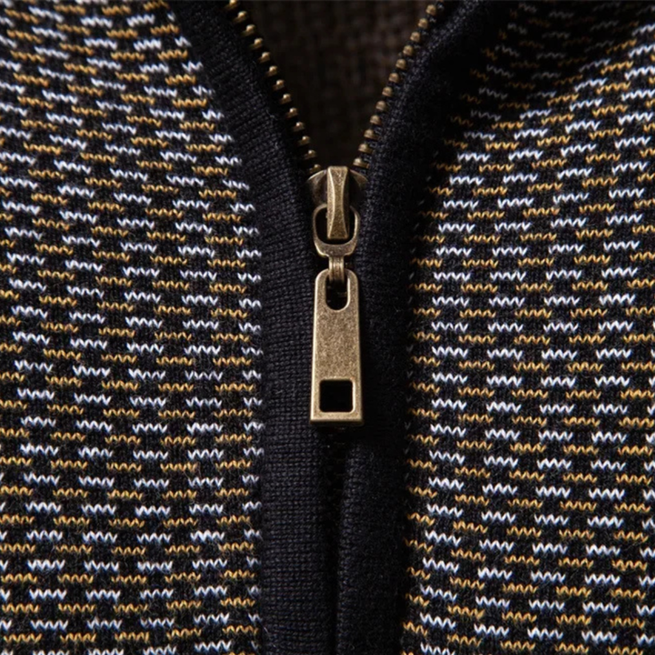 Limman - Pull en Maille Jacquard À Demi-Zip