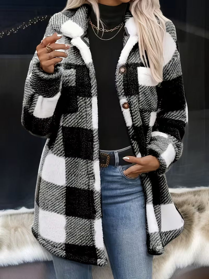Zariana - Veste en Peluche À Carreaux « Transfrontalier»