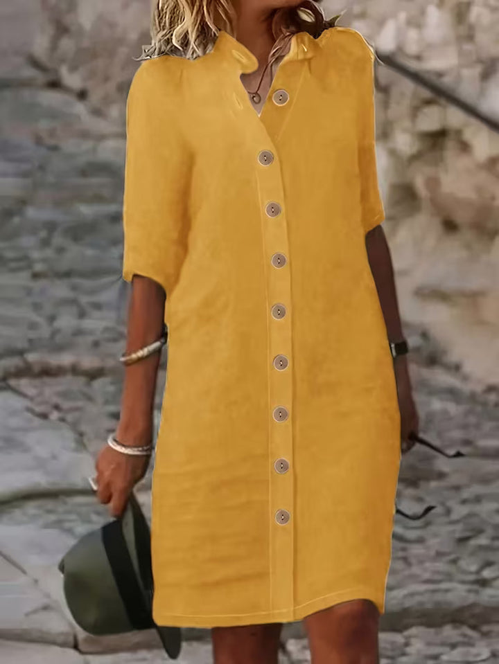 Keiniza - Robe-Chemise À Manches Courtes