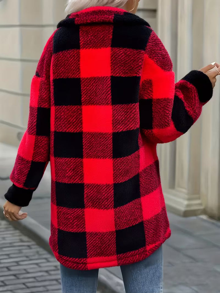 Zariana - Veste en Peluche À Carreaux « Transfrontalier»