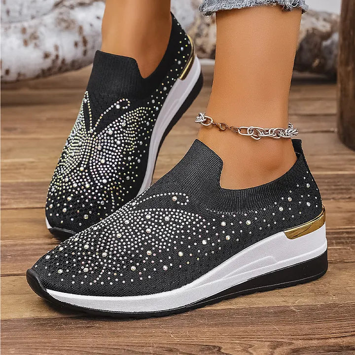 Josia - Baskets Sans Lacets À Motif Papillon Ornées De Strass