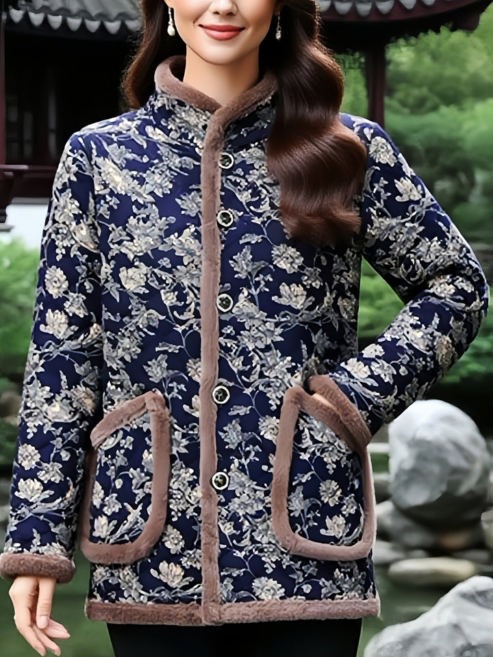 Mayte - Veste D'hiver À Motif Floral Avec Boutons