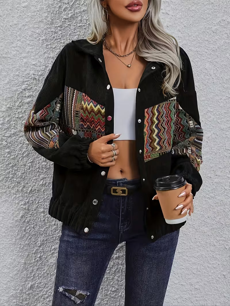 Denyque - Veste Avec Patchwork Géométrique Multicolore et Revers