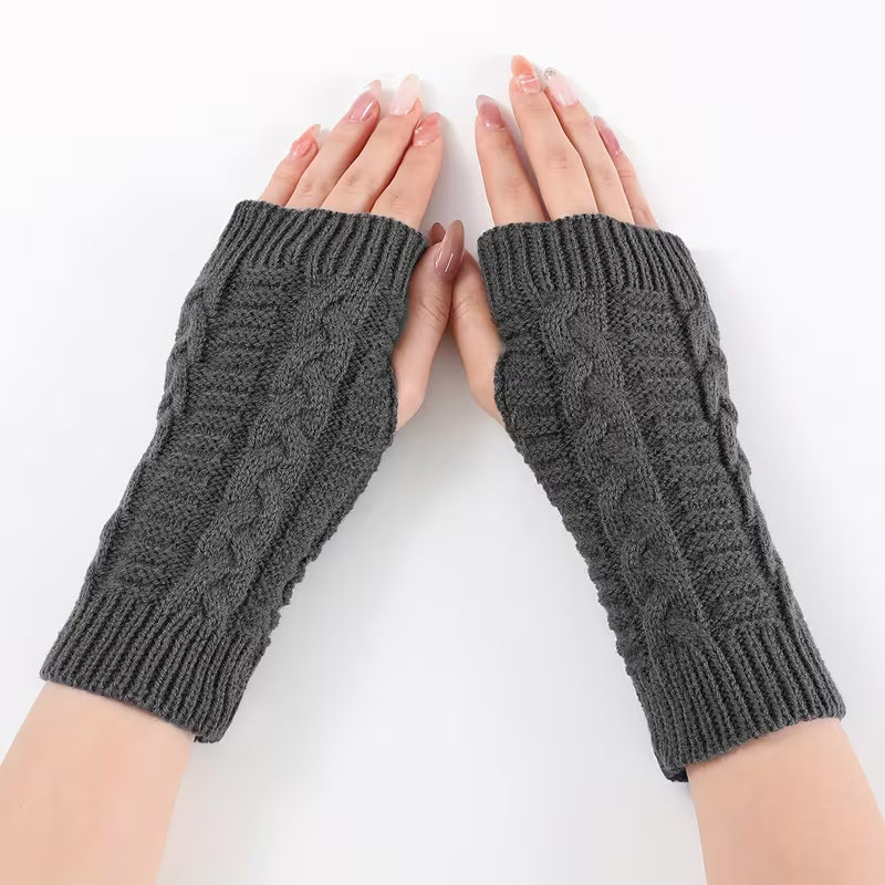 Knitoria - Gants Sans Doigts Unisexes en Tricot Acrylique