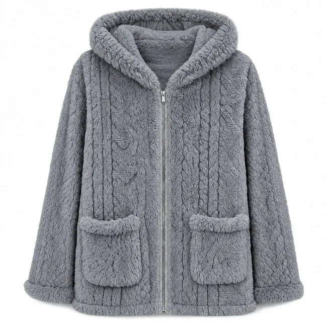 Nazija - Cardigan Décontracté À Capuche en Peluche