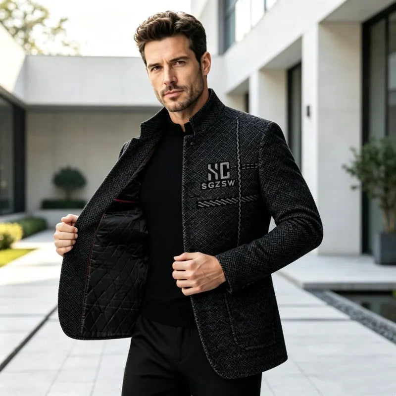 Samsam - Blazer Coupe Ajustée À Col Mandarin