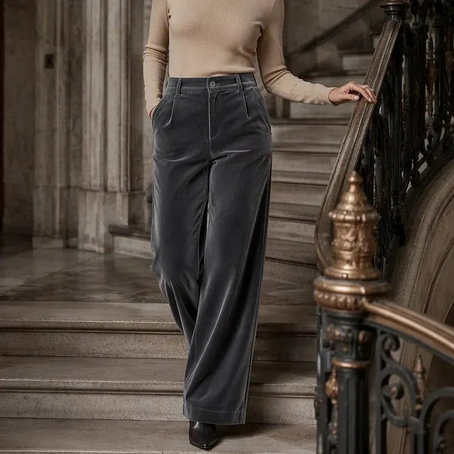 Jana - Pantalon Taille Haute Jambe Large