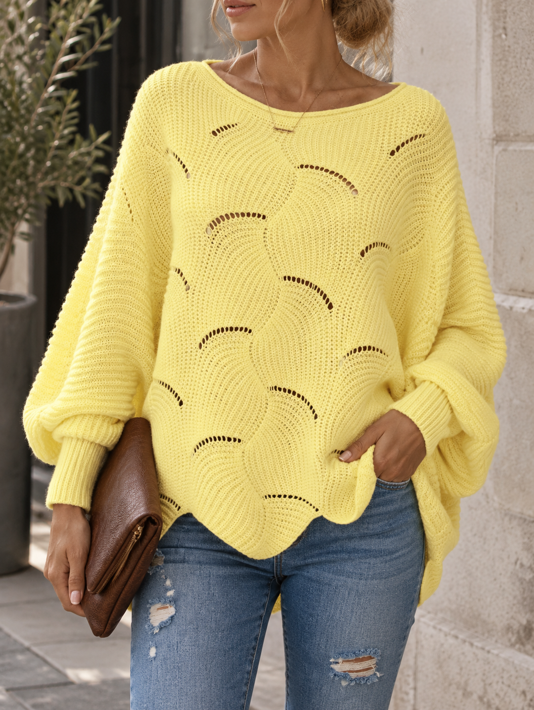 Zeyna - Pull en Maille à Manches Longues