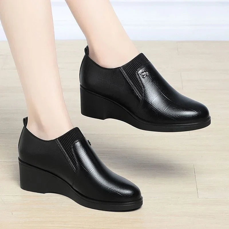 Switolina - Chaussures À Talons Compensés en Cuir Tendance