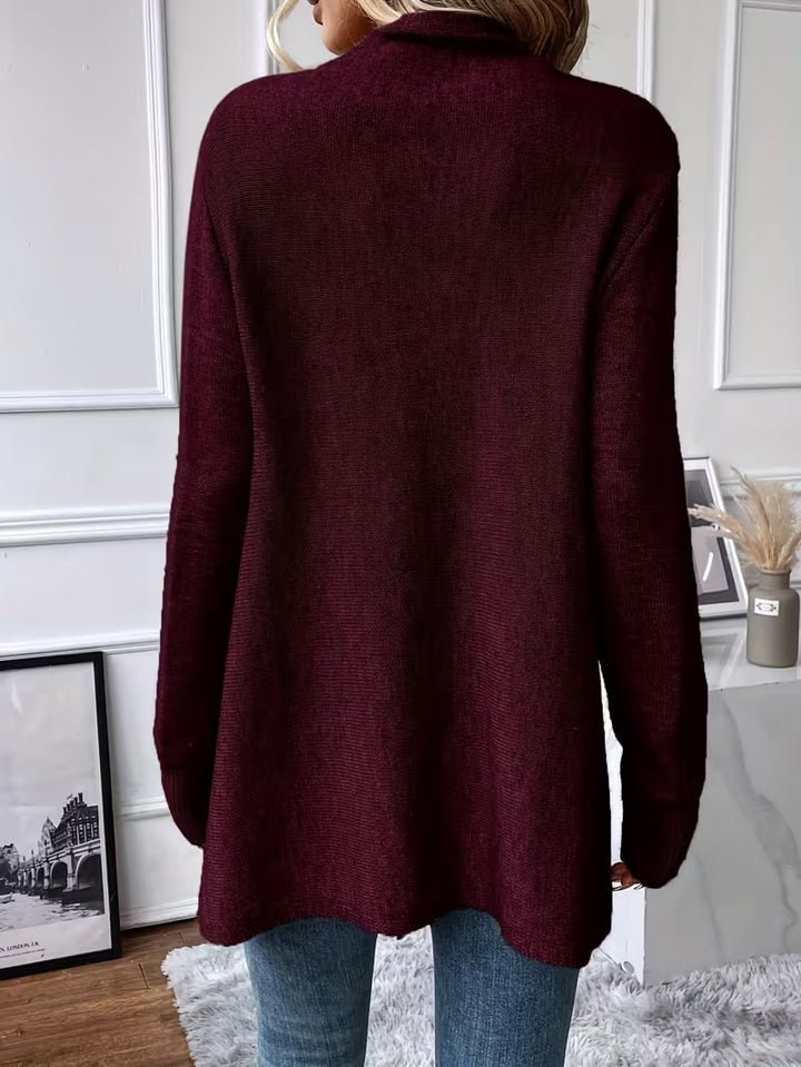 Busra - Cardigan Drapé AU Niveau Du Cou, Avec Bordure À Franges