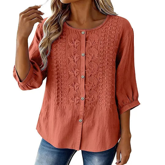 Andreza - Blouse en Coton À Boutons