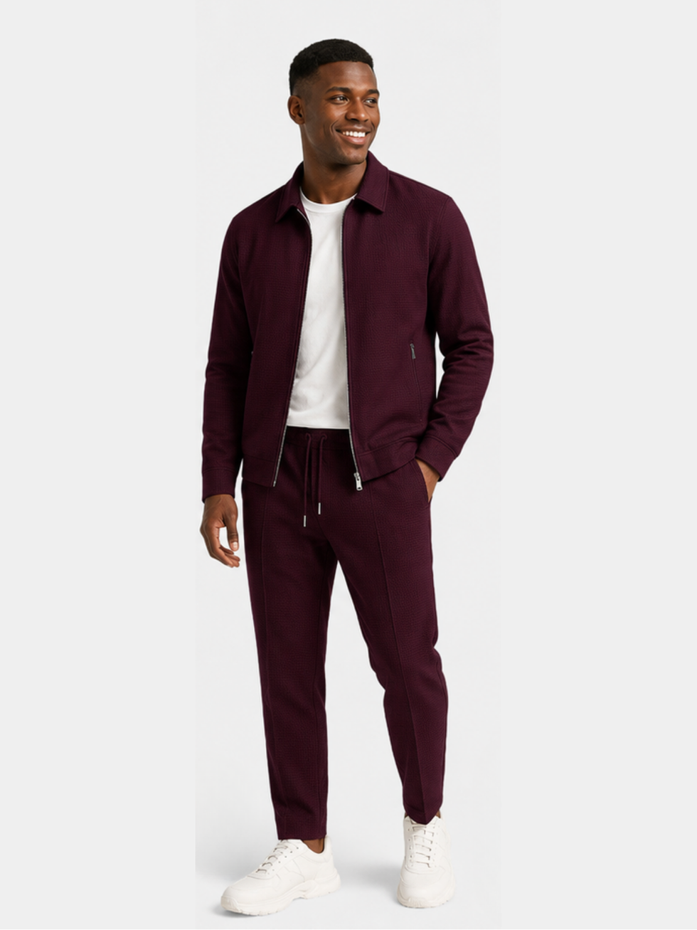 Tobiana - Ensemble Composé D'une Veste Texturée À Fermeture Éclair Et D'un Pantalon À Cordon De Serrage