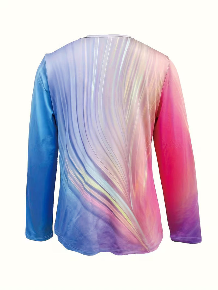 Filona - Haut À Col en V Avec Effet Tie-dye Dégradé
