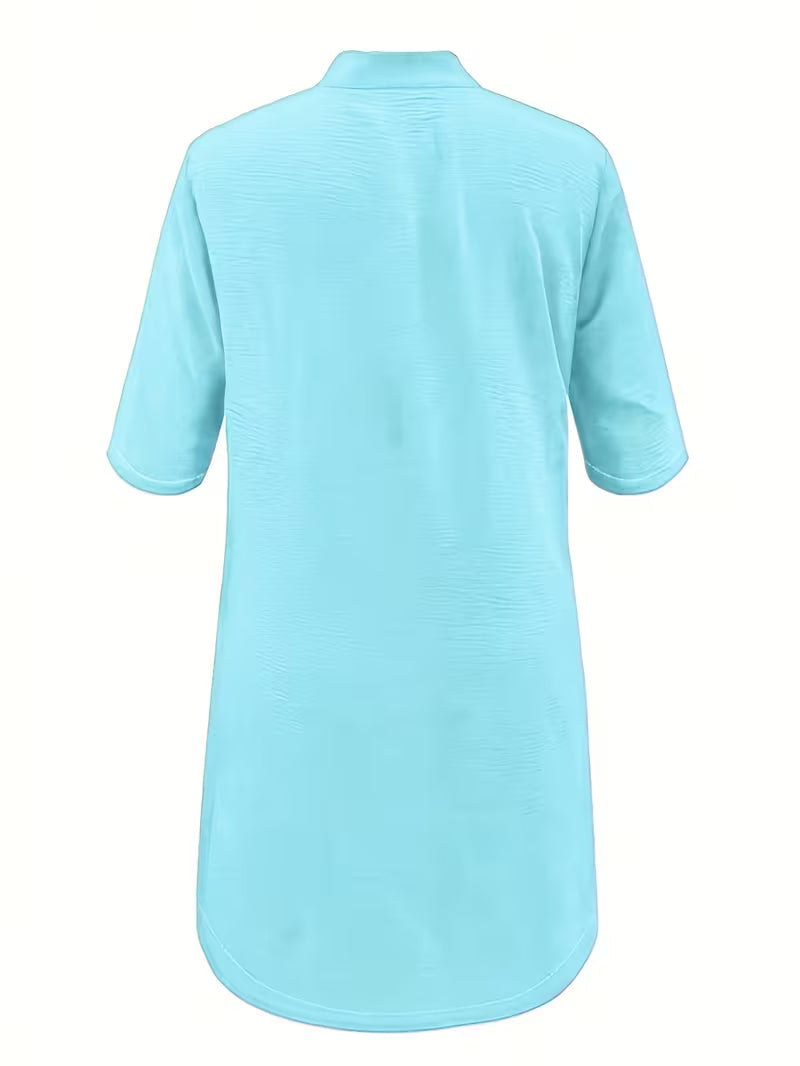 Keiniza - Robe-Chemise À Manches Courtes