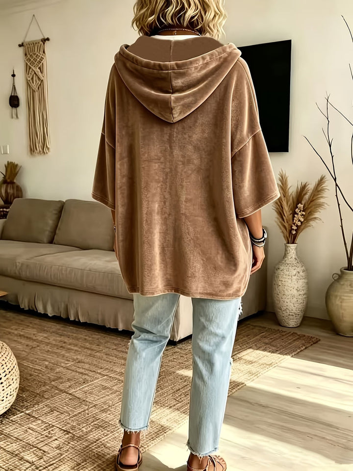 Missina - Sweat À Capuche Surdimensionné De Luxe en Velours