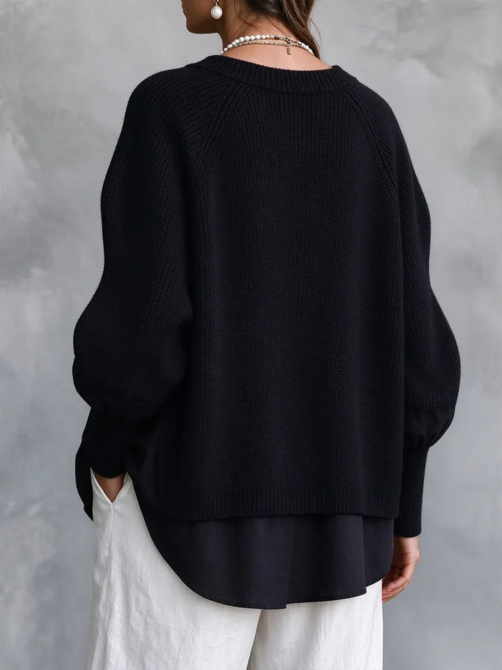Milika - Pull en Maille Côtelée À Manches Raglan