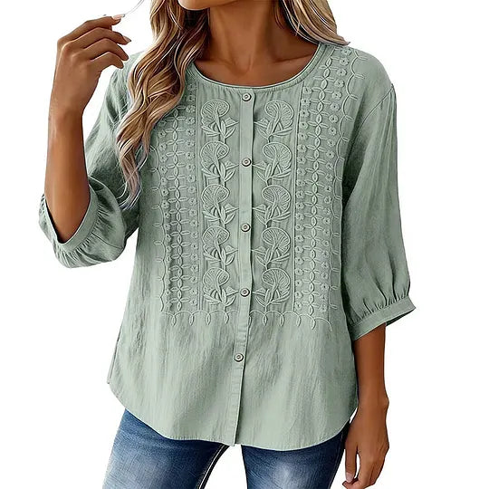 Andreza - Blouse en Coton À Boutons