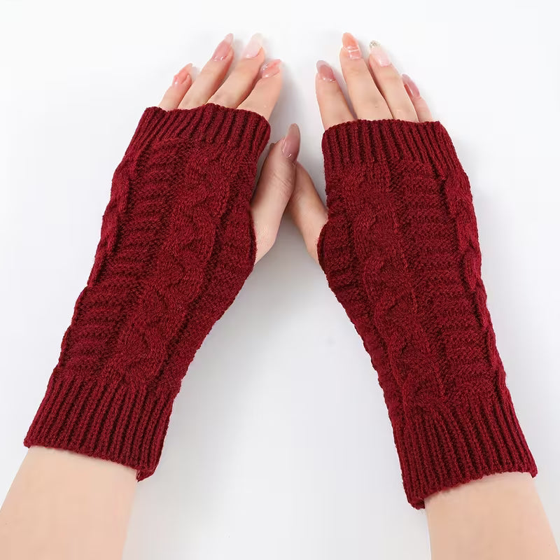 Knitoria - Gants Sans Doigts Unisexes en Tricot Acrylique