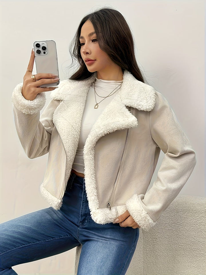 Eryka - Veste en Simili Cuir À Manches Longues