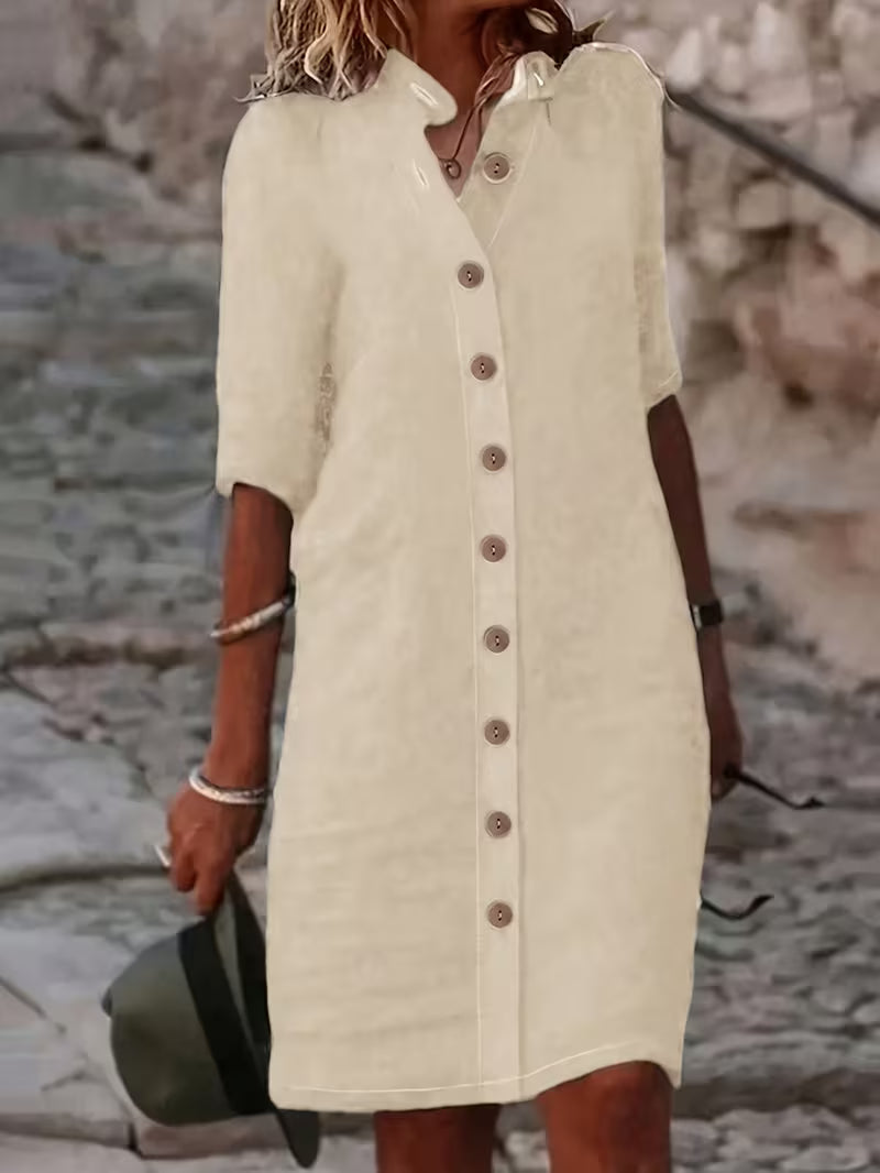 Keiniza - Robe-Chemise À Manches Courtes