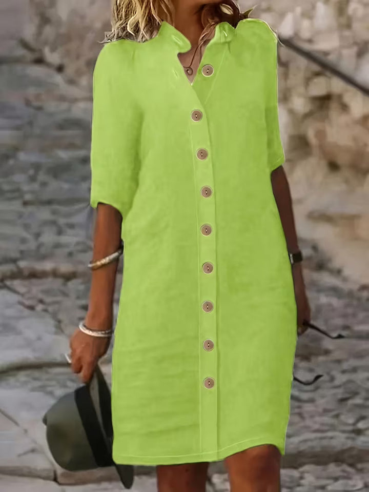Keiniza - Robe-Chemise À Manches Courtes
