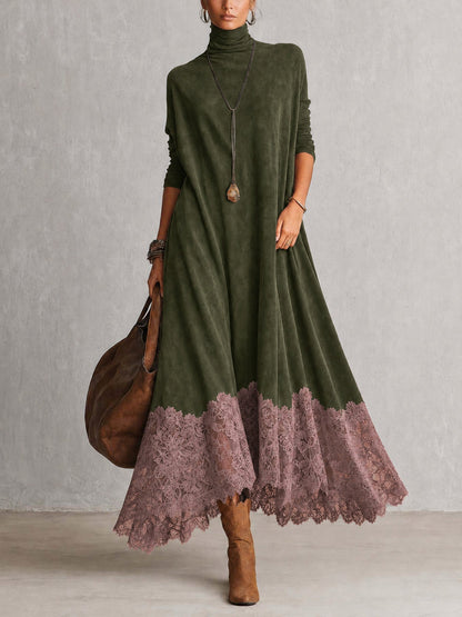 Albria - Robe Longue à Manches Longues Style Vintage