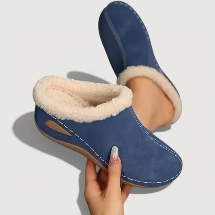 Achly - Pantoufles à Semelle Compensée en Denim Douillet