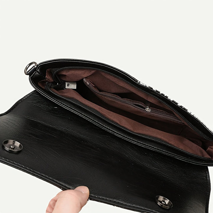 Geetika - Sac À Main Rétro en Imitation Crocodile Avec Fermeture À Glissière
