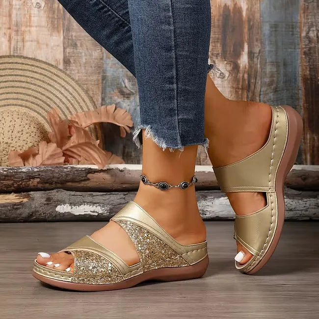 Tiphaine - Sandales Orthopédiques À Talon Compensé