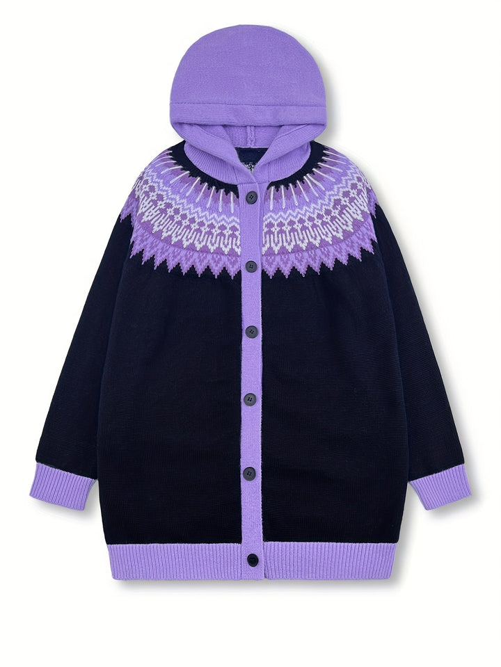 Gulnur - Pull D'hiver Élégant À Capuche Et Manches Longues