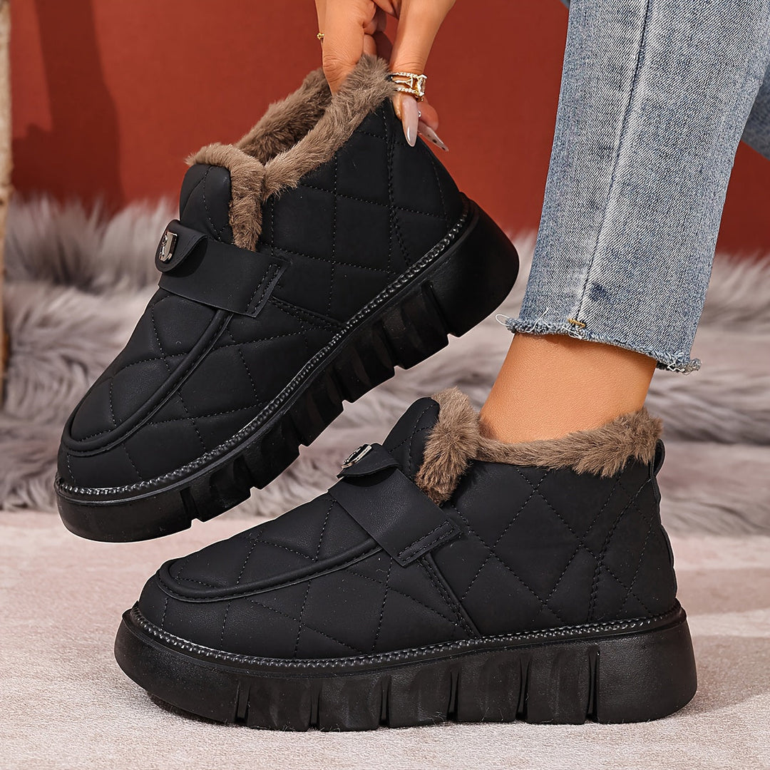 Karryna - Chaussures à Tige Matelassée et Doublure Moelleuse