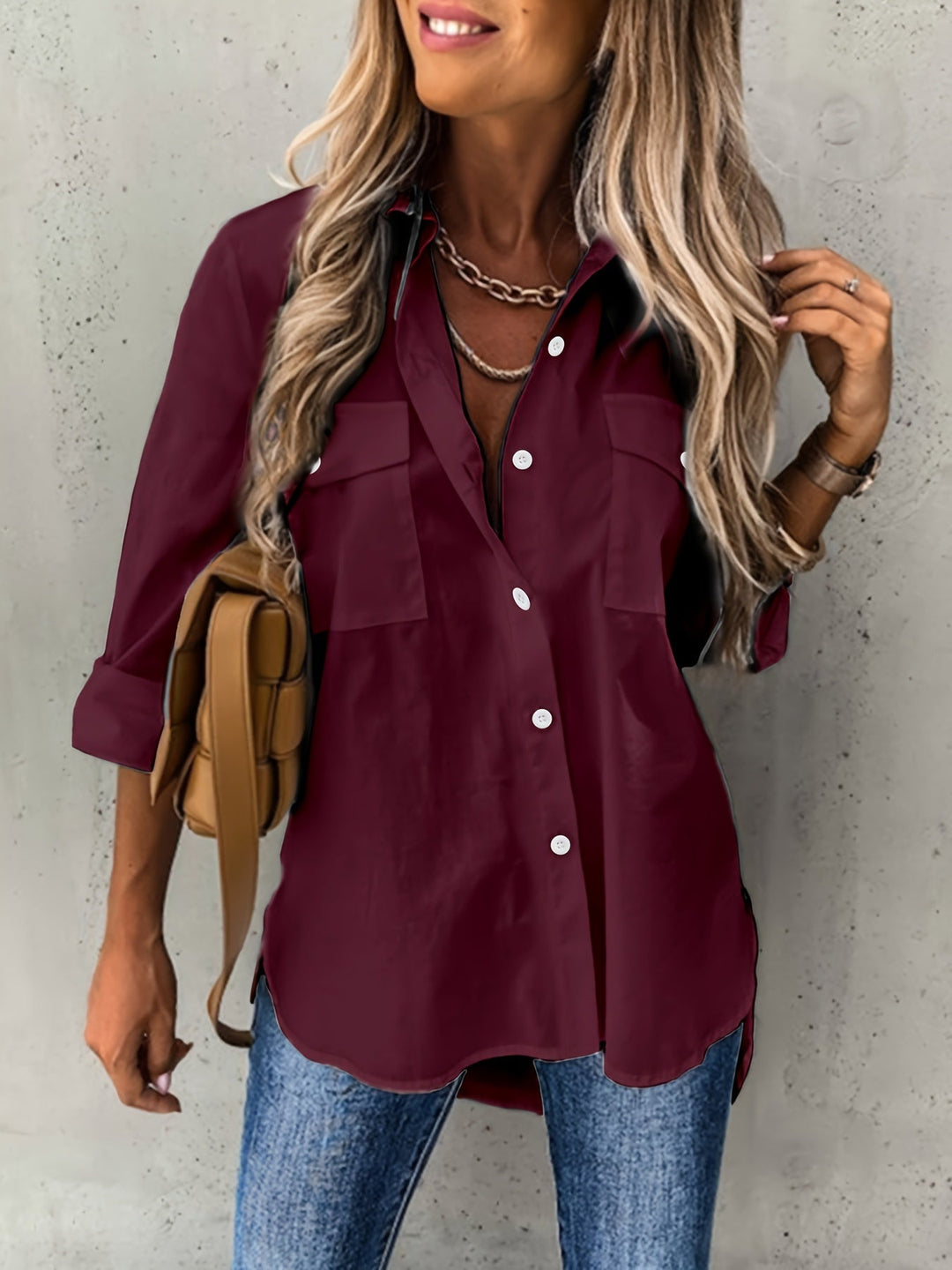 Aziza - Chemise Classique À Manches Longues Avec Boutons