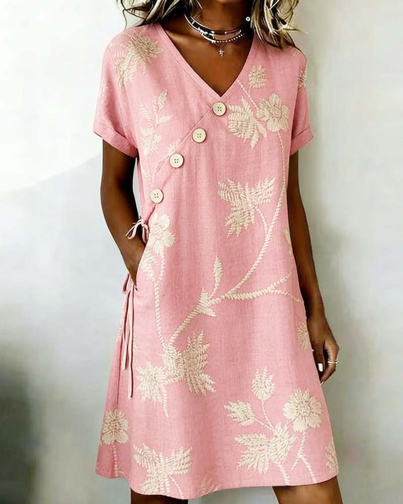 Celmira - Mini-robe À Imprimé De Boutons en Diagonale