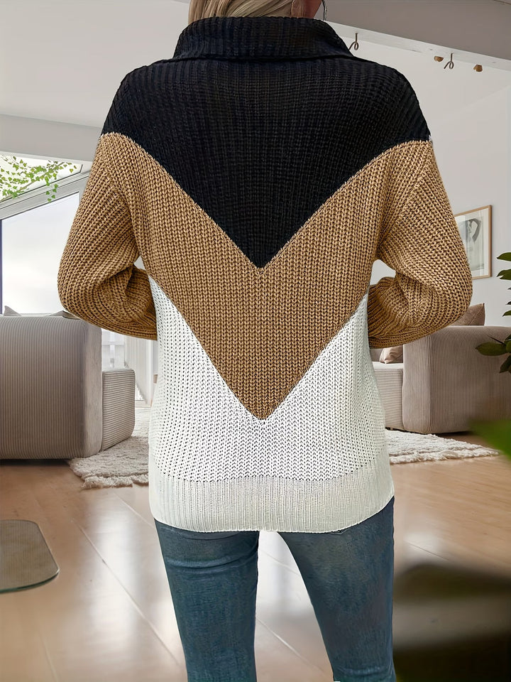 Fagina - Pull Tricoté Élégant À Demi-zip