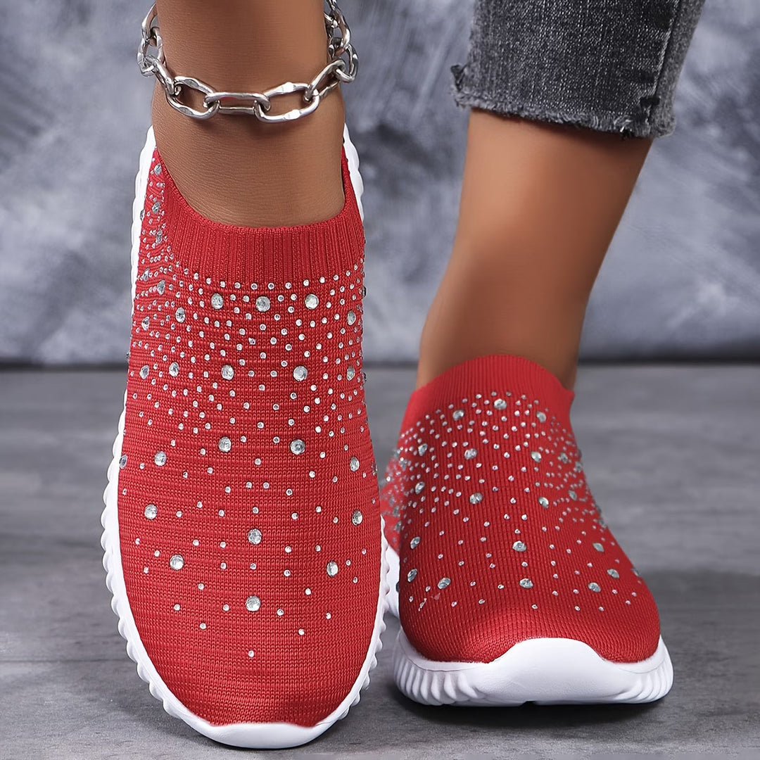 Elizaa - Baskets Confortables Ornées De Strass