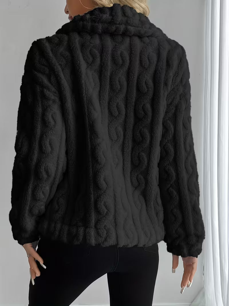 Losina - Veste Teddy en Maille Texturée Duveteuse