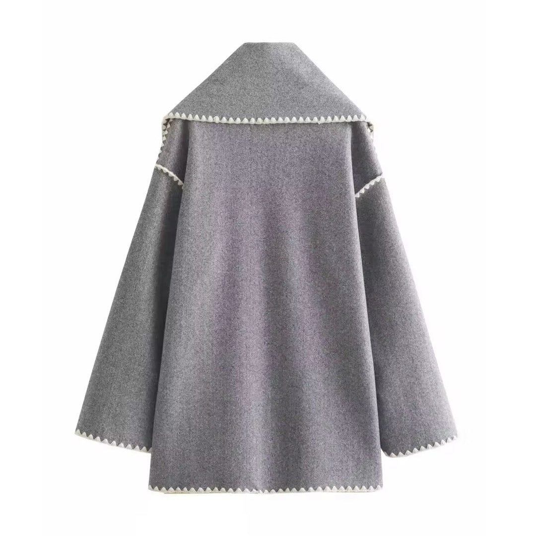 Synia - Manteau À Franges Brodé Avec Écharpe Assortie
