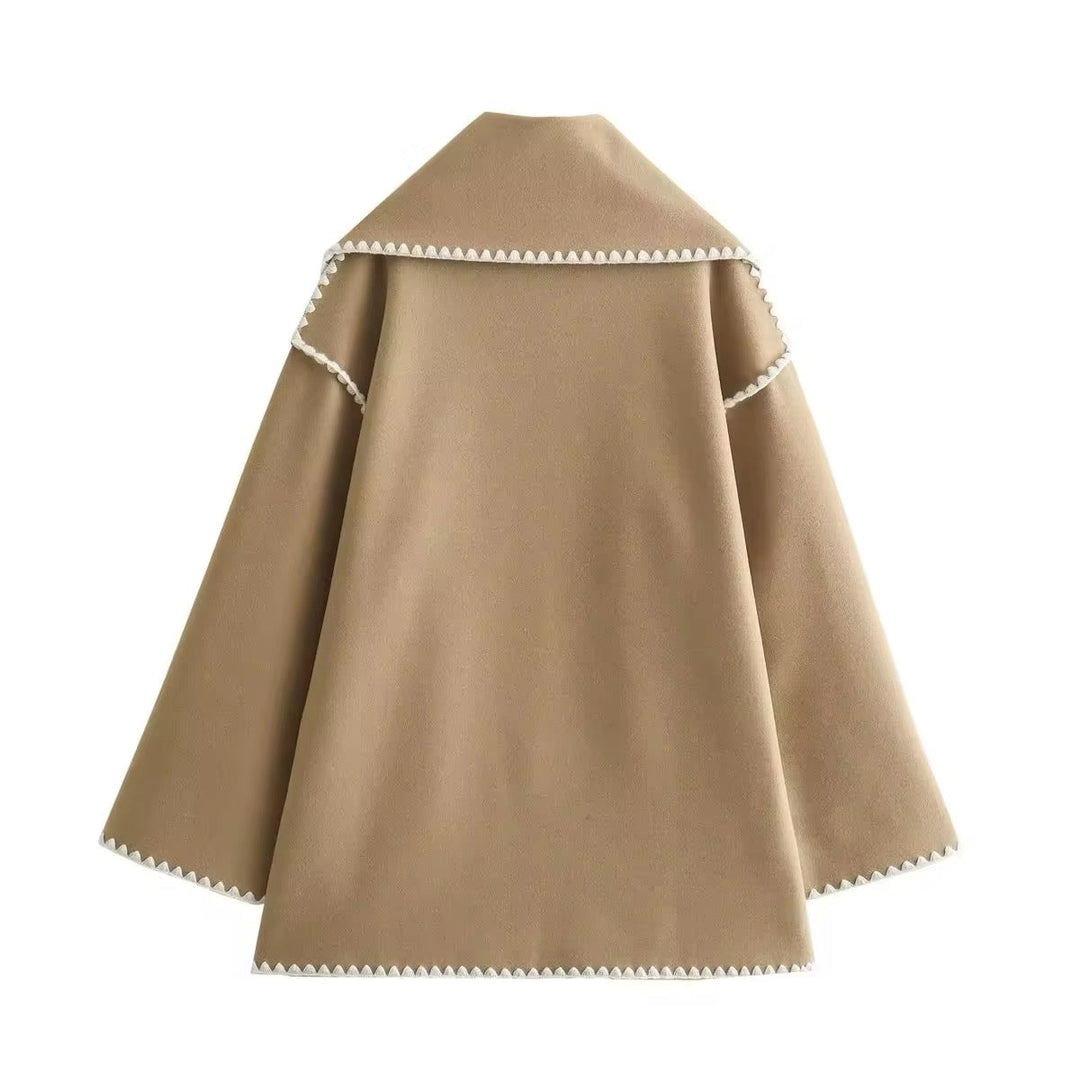 Synia - Manteau À Franges Brodé Avec Écharpe Assortie