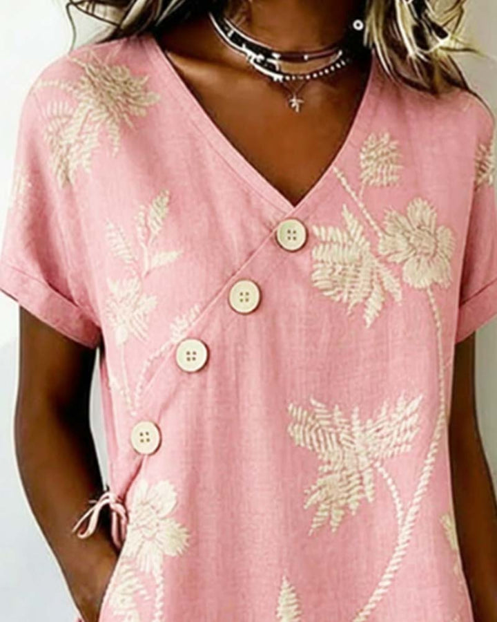 Celmira - Mini-robe À Imprimé De Boutons en Diagonale