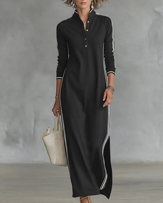 Sirilak - Robe À Col en V Avec Boutons Contrastés