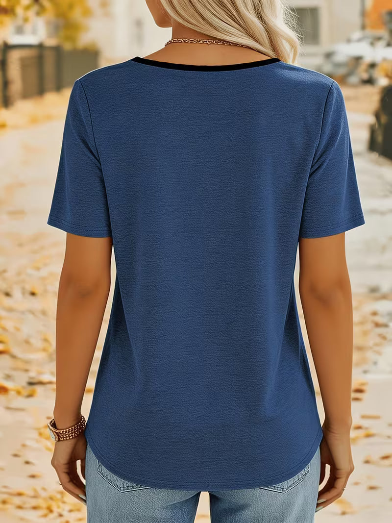 Kaielle - T-shirt À Manches Courtes Avec Bouton