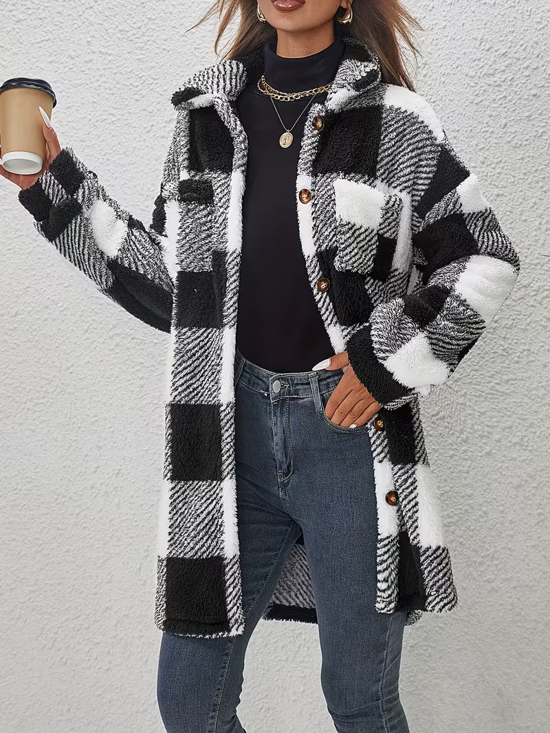 Zariana - Veste en Peluche À Carreaux « Transfrontalier»