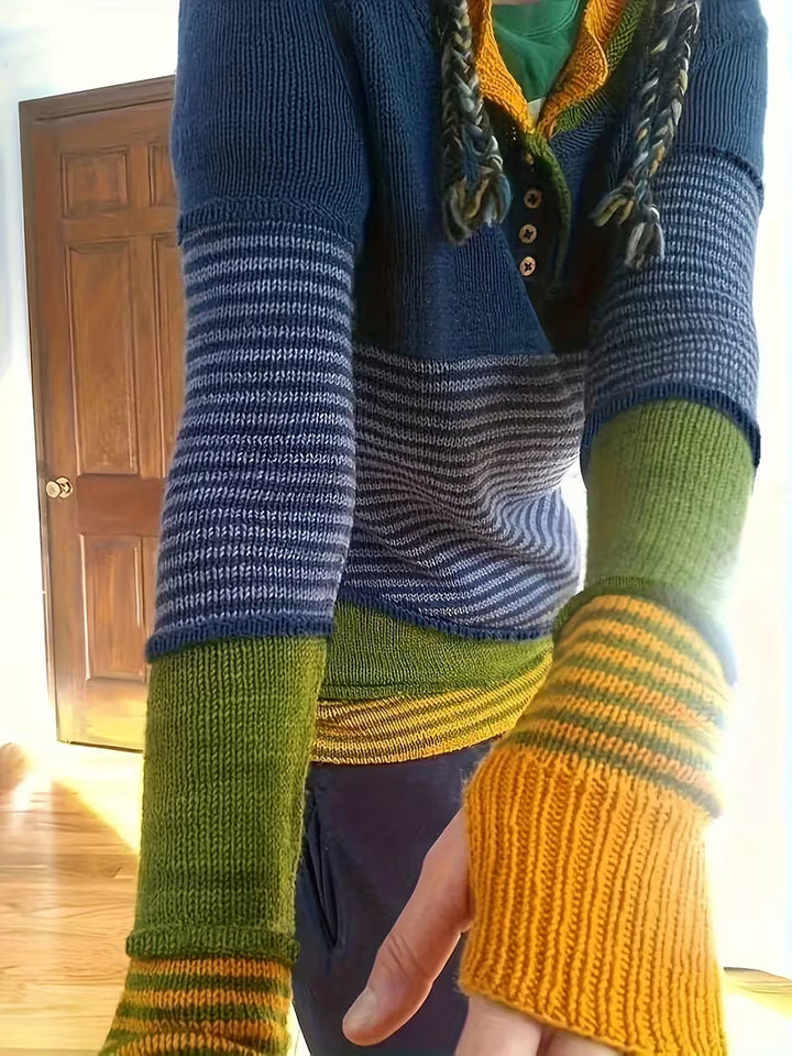 Lokina - Pull en Maille À Rayures Et Blocs De Couleur