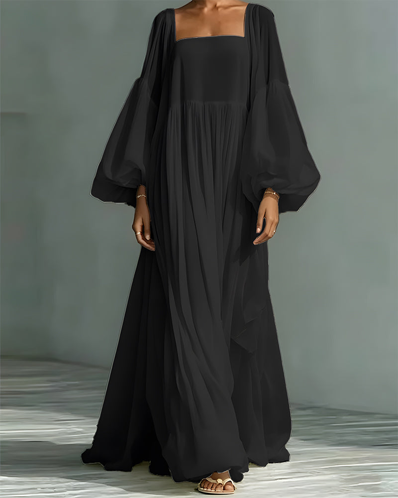 Nunila - Robe Longue « Fée» à Encolure Carrée