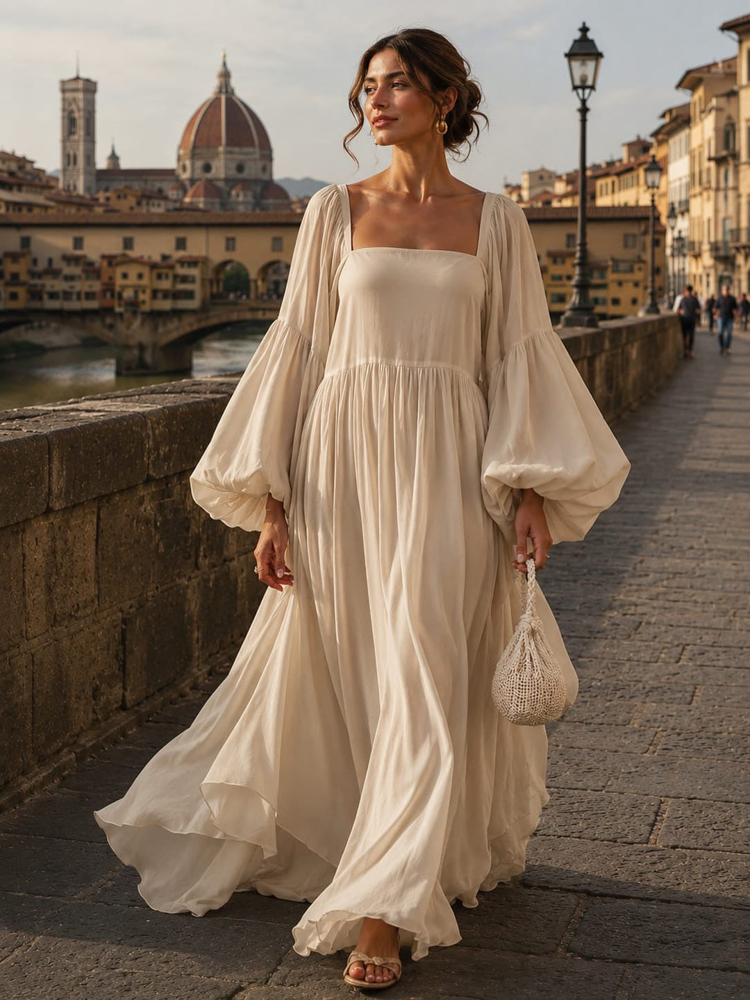 Synila - Robe Prestige à Manches Lanterne